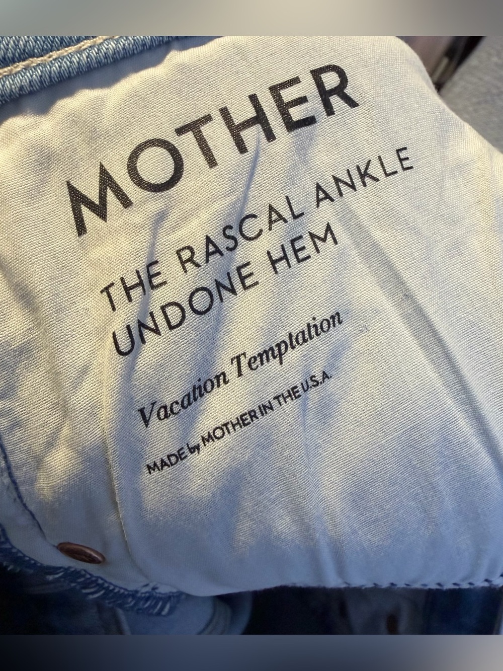 Mother Superior The Rascal Ankle Undone Hem Vacation Temptation Jeans Size 30 - Picture 10 of 13